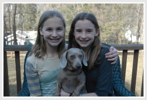 Megan and Alexis named their dog Chloe to rhyme with their cousin's dog Zoe.